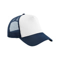 French Navy-White - Front - Beechfield Childrens-Kids Snapback Trucker Cap