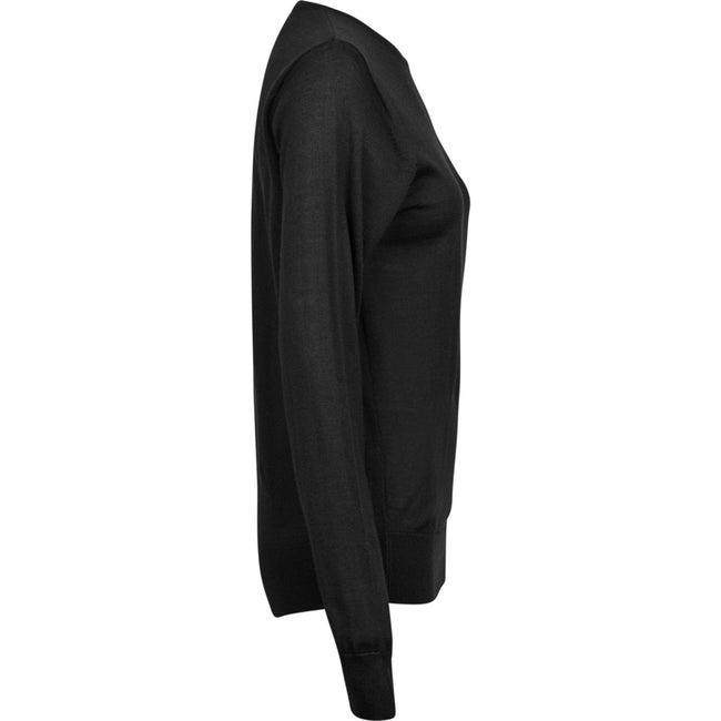 Black - Side - Tee Jays Womens-Ladies Crew Neck Sweatshirt