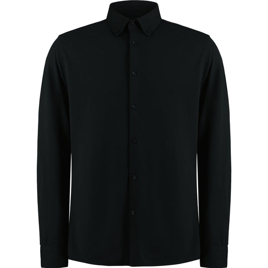 Black - Front - Kustom Kit Mens Superwash 60°C Tailored Long-Sleeved Shirt