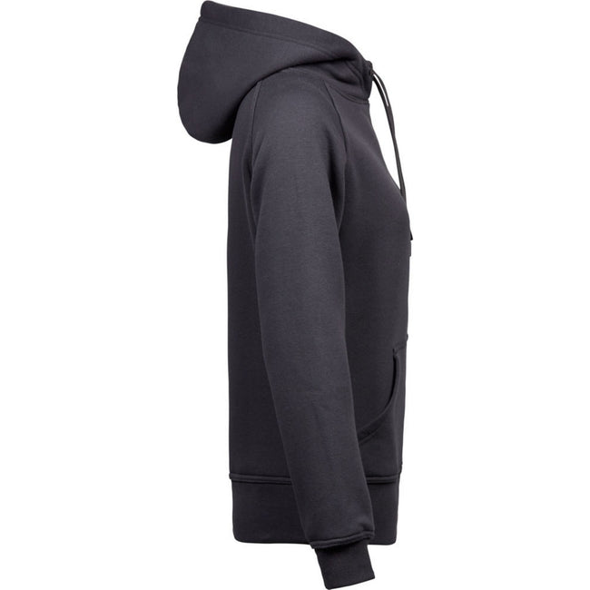 Dark Grey - Side - Tee Jays Womens-Ladies Hooded Sweatshirt