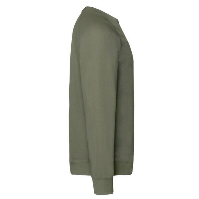 Classic Olive - Side - Fruit of the Loom Mens Premium Set-in Sweatshirt