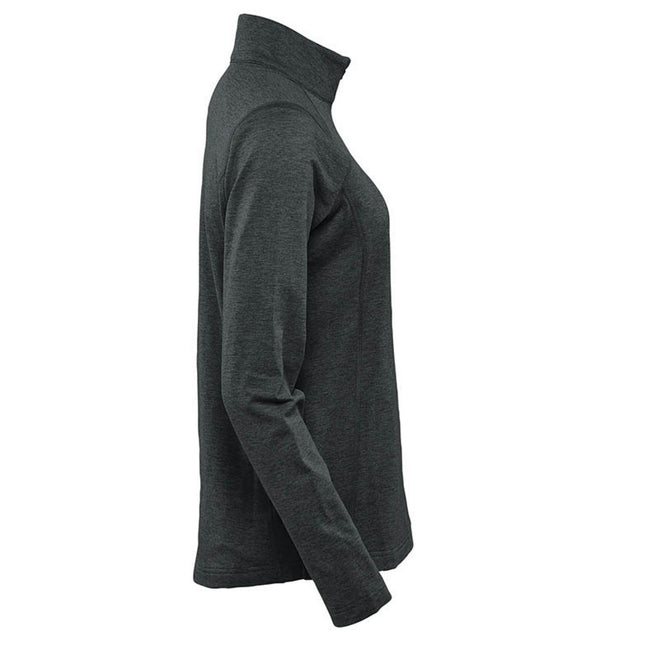 Black Heather - Side - Stormtech Womens-Ladies Treeline Performance Quarter Zip Pullover