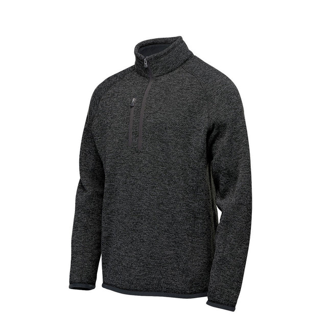 Black Heather - Close up - Stormtech Mens Avalanche Quarter Zip Pullover