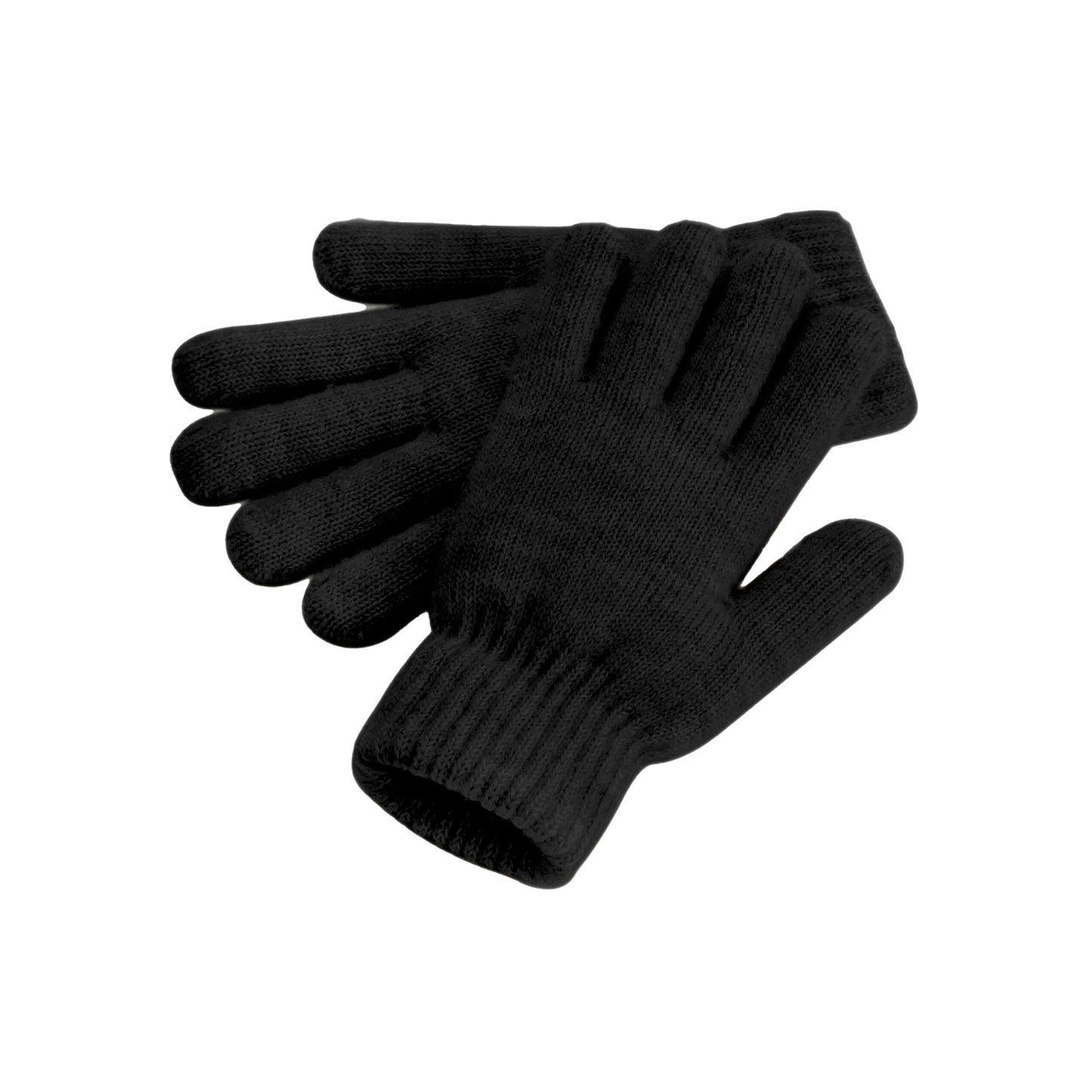 Black Marl - Front - Beechfield Cosy Ribbed Cuff Gloves