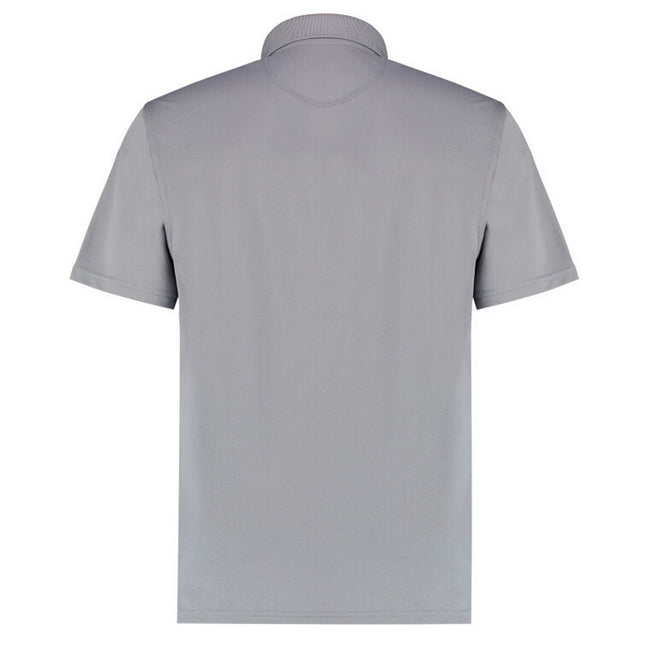 Heather Grey - Back - Kustom Kit Mens Premium Cooltex Plus Regular Polo Shirt