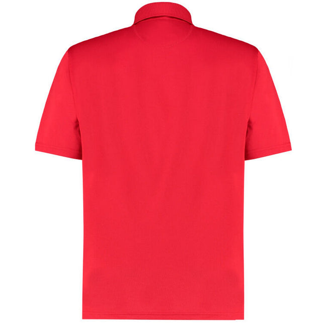 Red - Back - Kustom Kit Mens Premium Cooltex Plus Regular Polo Shirt