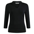 Black - Front - Kustom Kit Womens-Ladies Mandarin Collar Regular Top