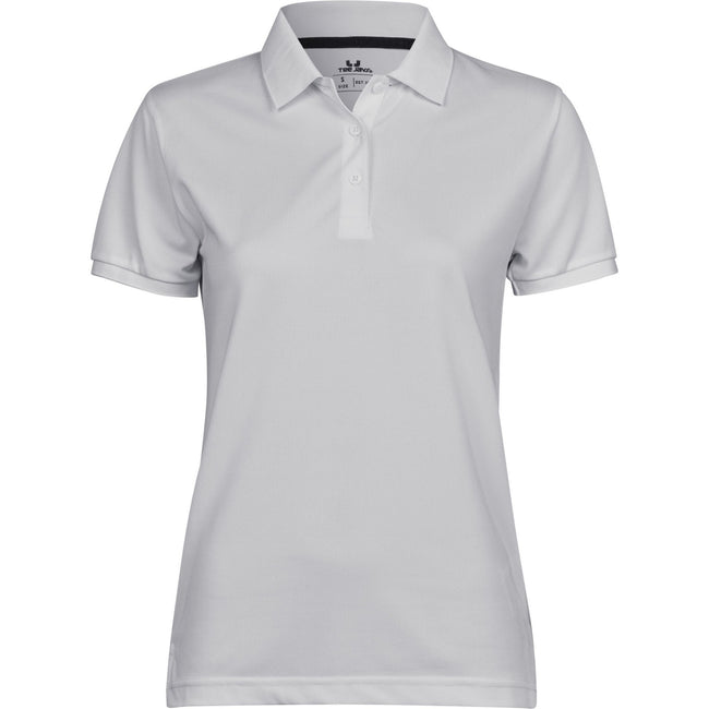 White - Front - Tee Jay Womens-Ladies Club Polo Shirt