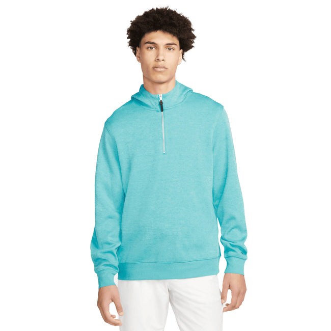 Ocean Bliss-Baltic Blue-Brushed Silver - Front - Nike Mens Dri-FIT Golf Hoodie