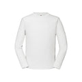 White - Front - Fruit of the Loom Mens Iconic Premium Plain Long-Sleeved T-Shirt