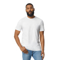 White - Front - Gildan Unisex Adult Softstyle Plain Enzyme Washed T-Shirt