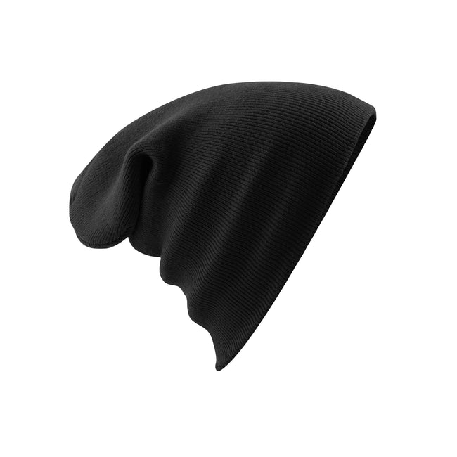 Black - Back - Beechfield Childrens-Kids Knitted Beanie