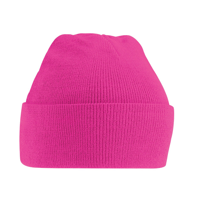Fuchsia - Front - Beechfield Childrens-Kids Knitted Beanie