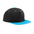 Black-Surf Blue - Front - Beechfield Unisex Adult Contrast 5 Panel Snapback Cap
