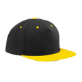 Black-Yellow - Front - Beechfield Unisex Adult Contrast 5 Panel Snapback Cap
