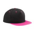 Black-Fuchsia - Front - Beechfield Unisex Adult Contrast 5 Panel Snapback Cap