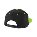 Black-Lime Green - Back - Beechfield Unisex Adult Contrast 5 Panel Snapback Cap