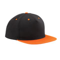 Black-Orange - Front - Beechfield Unisex Adult Contrast 5 Panel Snapback Cap