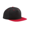 Black-Classic Red - Front - Beechfield Unisex Adult Contrast 5 Panel Snapback Cap