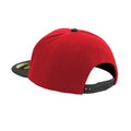 Classic Red-Black - Back - Beechfield Unisex Adult Original Flat Peak Snapback Cap