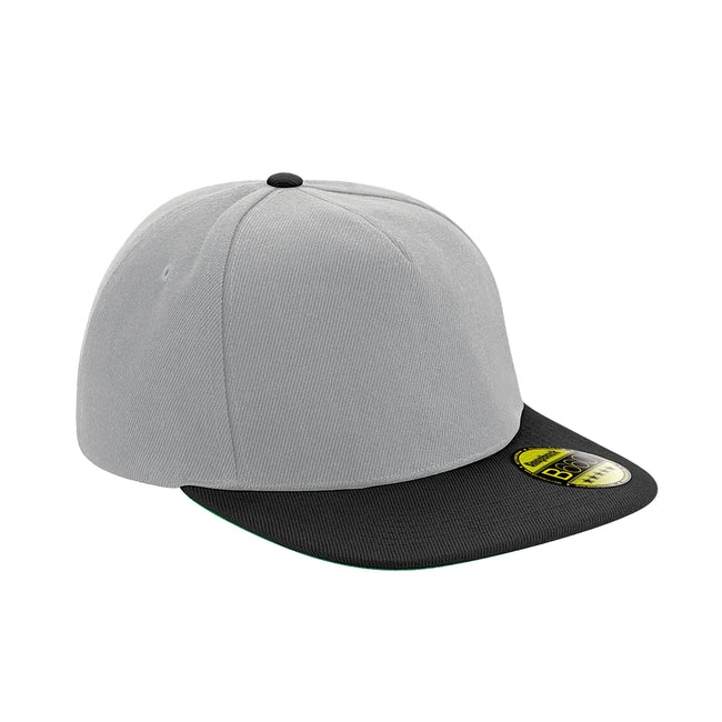 Grey-Black - Front - Beechfield Unisex Adult Original Flat Peak Snapback Cap