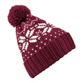 Burgundy-White - Back - Beechfield Unisex Adult Snowstar Fair Isle Beanie