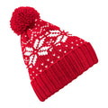 Classic Red-White - Back - Beechfield Unisex Adult Snowstar Fair Isle Beanie