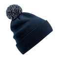 French Navy-Light Grey - Back - Beechfield Childrens-Kids Snowstar Beanie