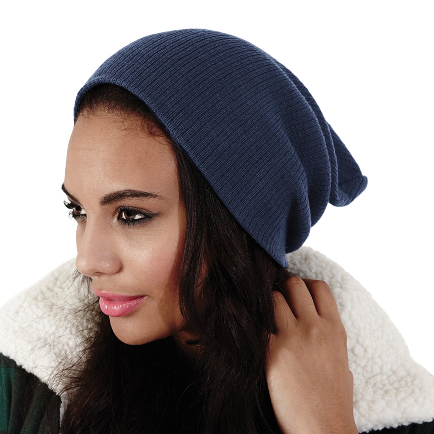 French Navy - Side - Beechfield Unisex Adult Slouch Beanie