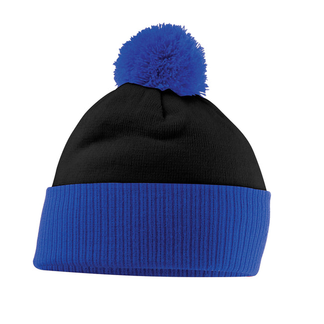 Black-Bright Royal Blue - Front - Beechfield Unisex Adult Snowstar Two Tone Beanie