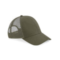 Olive - Front - Beechfield Unisex Adult Organic Cotton Trucker Cap