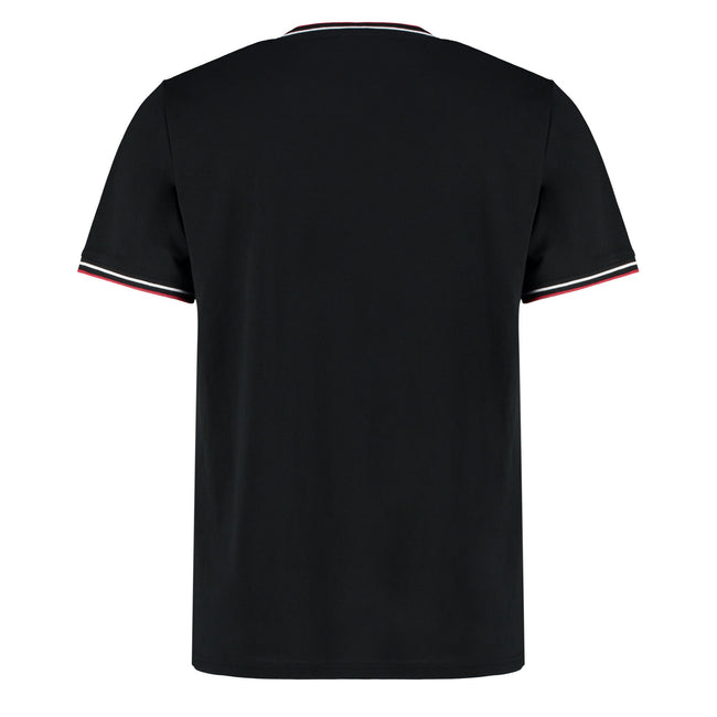 Black-White-Red - Back - Kustom Kit Mens Tipped Fashion T-Shirt
