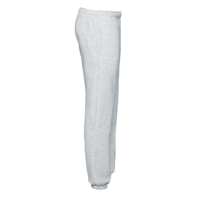 Heather Grey - Side - Fruit of the Loom Mens Premium Elasticated Cuff Jogging Bottoms