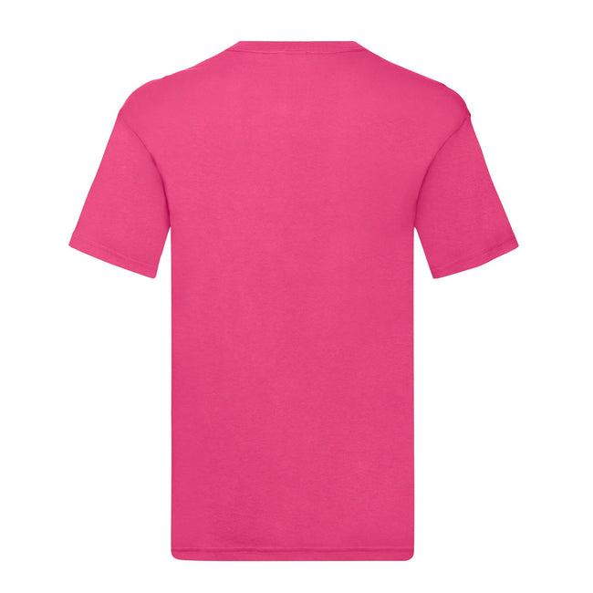 Fuchsia - Back - Fruit of the Loom Mens Original Plain V Neck T-Shirt