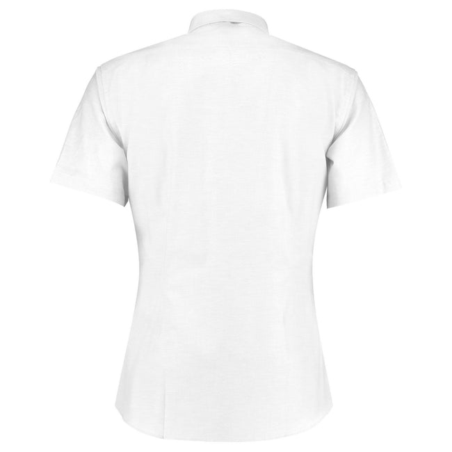 White - Back - Kustom Kit Mens Slim Short-Sleeved Shirt