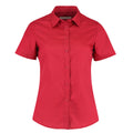 Red - Front - Kustom Kit Womens-Ladies Poplin Tailored Short-Sleeved Shirt