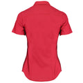 Red - Back - Kustom Kit Womens-Ladies Poplin Tailored Short-Sleeved Shirt