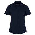 Dark Navy - Front - Kustom Kit Womens-Ladies Poplin Tailored Short-Sleeved Shirt