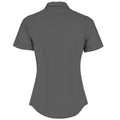 Graphite - Back - Kustom Kit Womens-Ladies Poplin Tailored Short-Sleeved Shirt