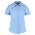 Light Blue - Front - Kustom Kit Womens-Ladies Poplin Tailored Short-Sleeved Shirt