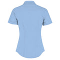 Light Blue - Back - Kustom Kit Womens-Ladies Poplin Tailored Short-Sleeved Shirt