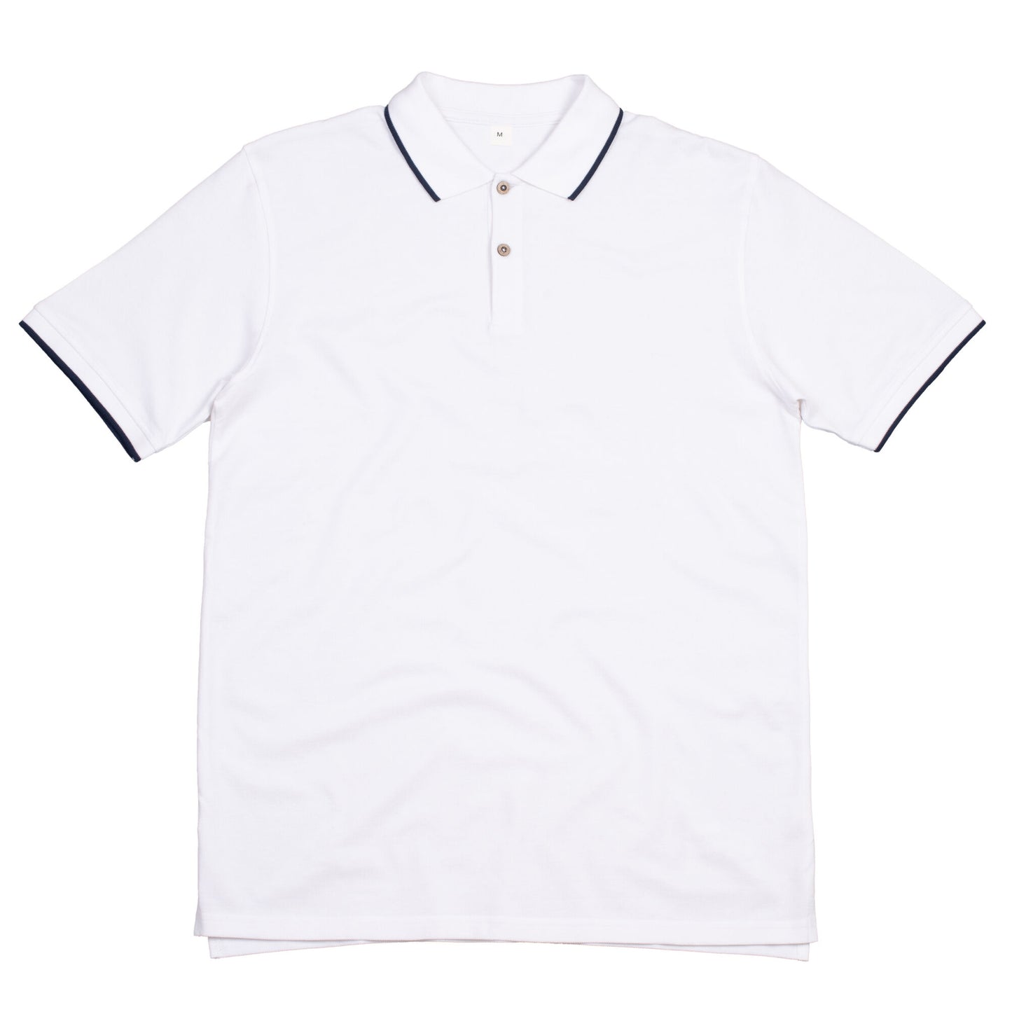 White-Navy - Front - Mantis Mens Tipped Polo Shirt