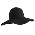 Black - Front - Beechfield Womens-Ladies Marbella Wide Brim Sun Hat