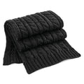 Black - Front - Beechfield Unisex Adult Cable Knit Melange Scarf