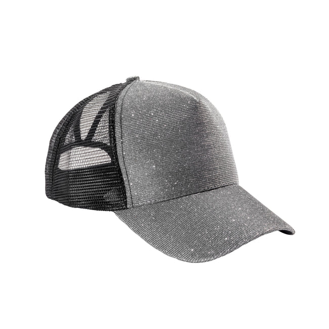Silver - Front - Result Headwear Unisex Adult New York Sparkle Trucker Cap