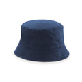 French Navy-White - Front - Beechfield Unisex Adult Reversible Bucket Hat