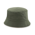 Olive-Stone - Front - Beechfield Unisex Adult Reversible Bucket Hat