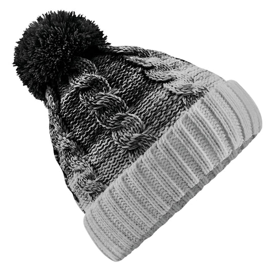 Black-Light Grey - Front - Beechfield Unisex Adult Ombre Beanie