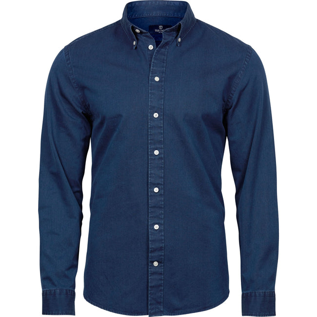 Indigo - Front - Tee Jays Mens Twill Shirt