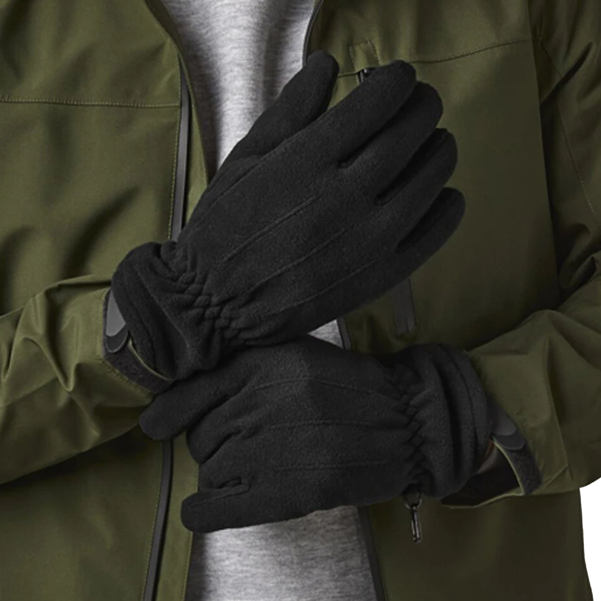 Black - Back - Beechfield Unisex Adult Suprafleece Thinsulate Gloves